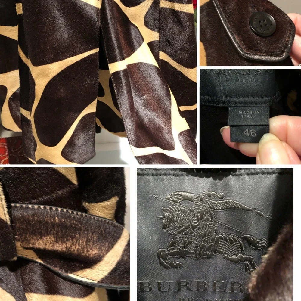 HOLD - Buberry Prorsum Giraffe Calf Hair Trench Coat, RARE, HTF Sz IT48, US6/8 - Picture 16 of 16